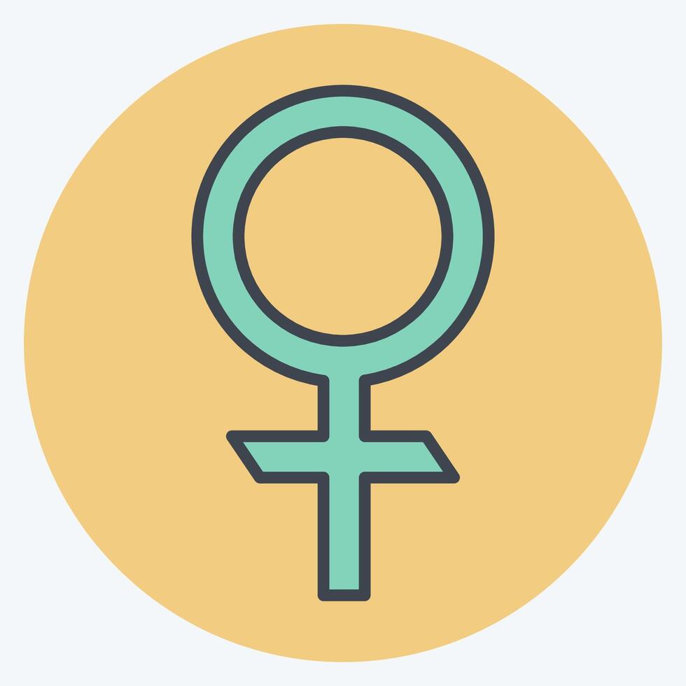 Icon Venus Astrology. related to Astrology symbol. color mate style. design editable vector