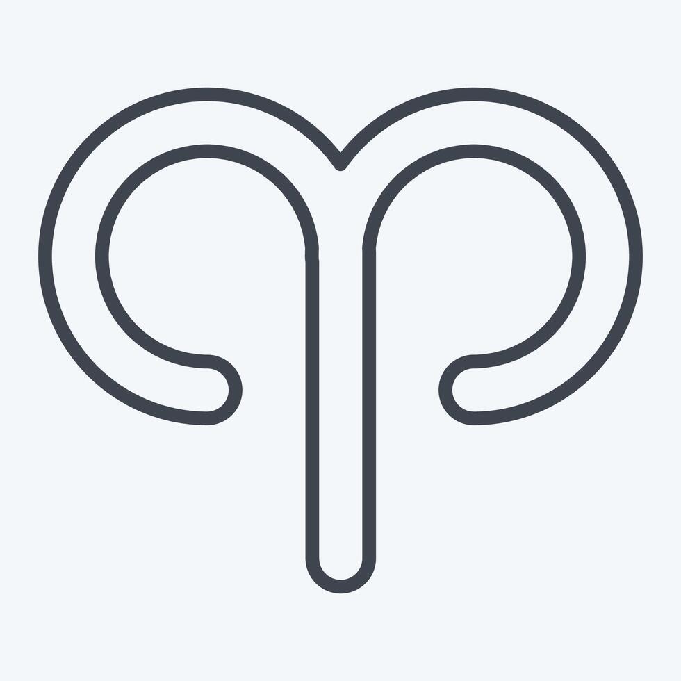 Icon Aries. related to Astrology symbol. line style. design editable vector