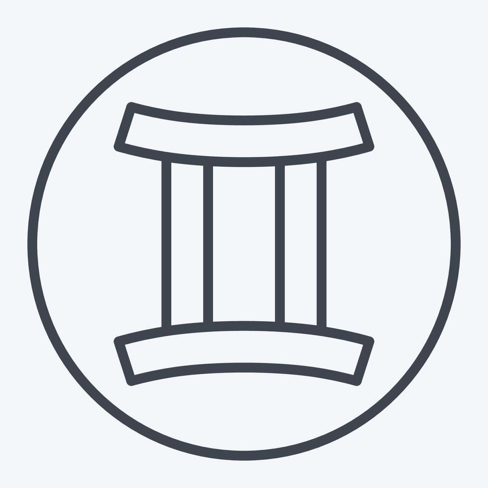 Icon Astrology Gemini. related to Astrology symbol. line style. design editable vector
