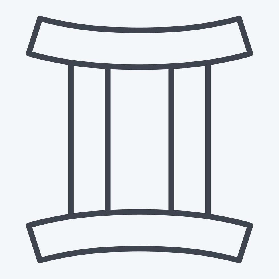 Icon Gemini. related to Astrology symbol. line style. design editable vector