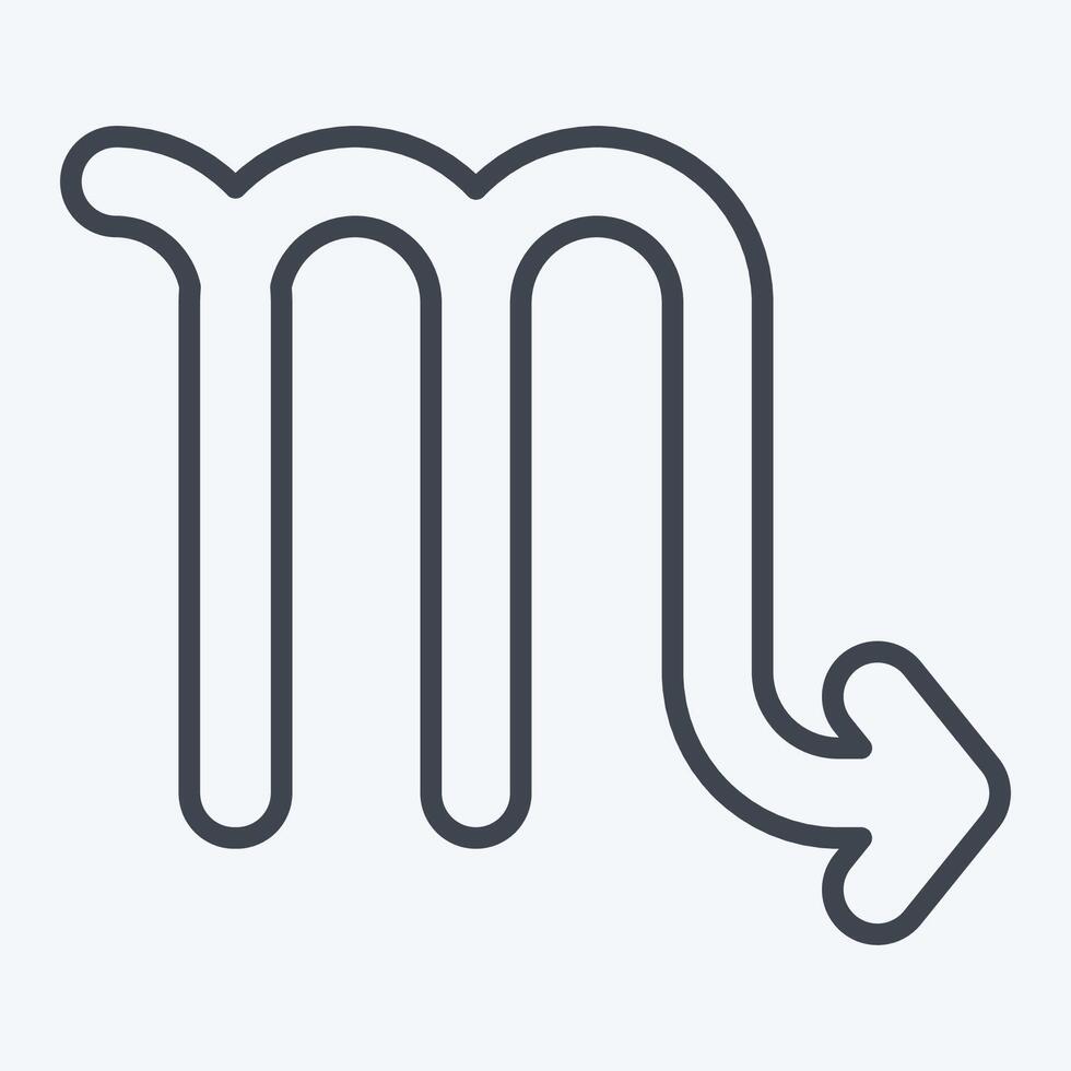 Icon Scorpio. related to Astrology symbol. line style. design editable vector