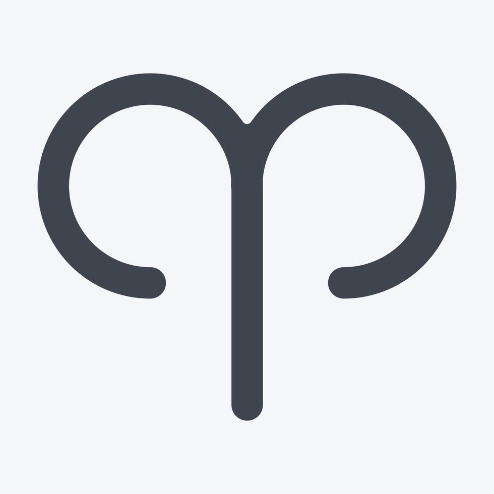 Icon Aries. related to Astrology symbol. glyph style. design editable vector