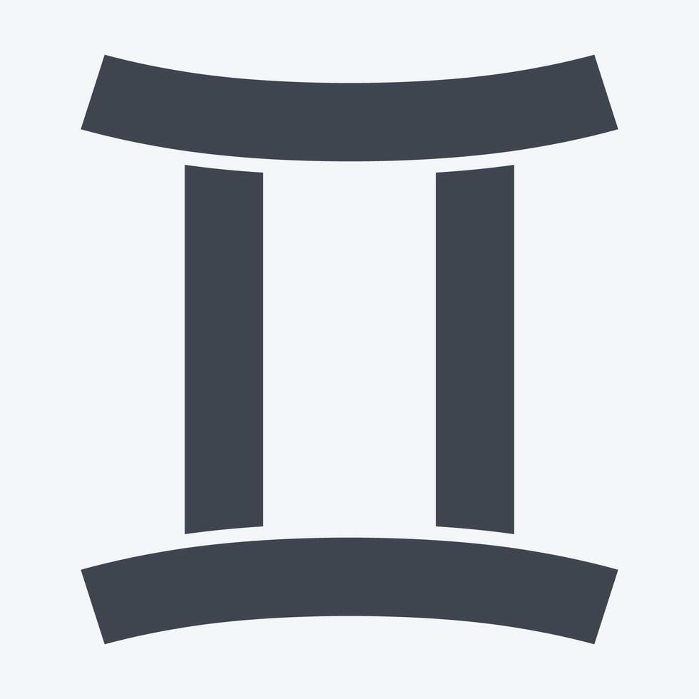 Icon Gemini. related to Astrology symbol. glyph style. design editable vector