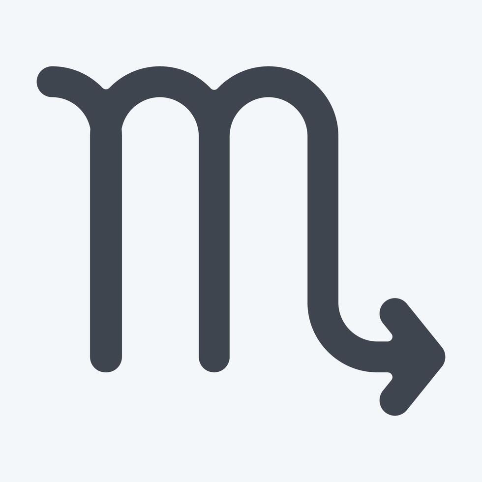 Icon Scorpio. related to Astrology symbol. glyph style. design editable vector