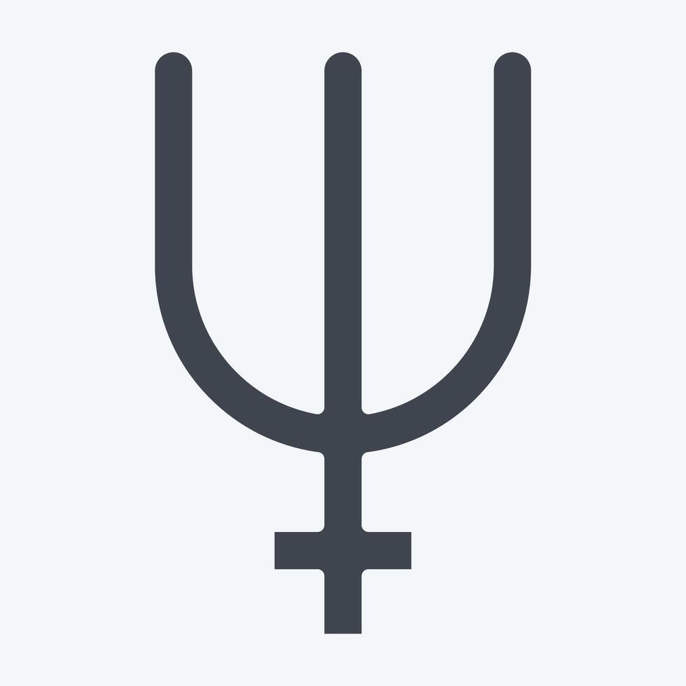 Icon Neptune. related to Astrology symbol. glyph style. design editable vector