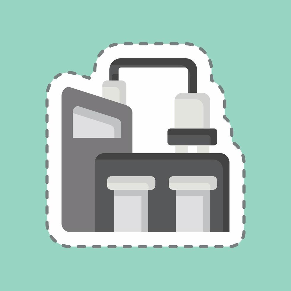 Sticker line cut Bussiness. related to Industry symbol. design editable vector