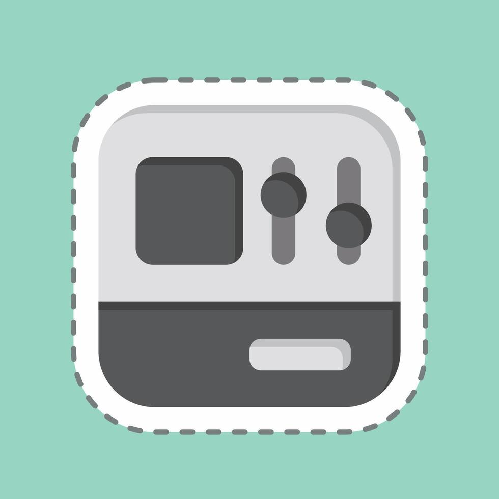 Sticker line cut Dashboard. related to Industry symbol. design editable vector