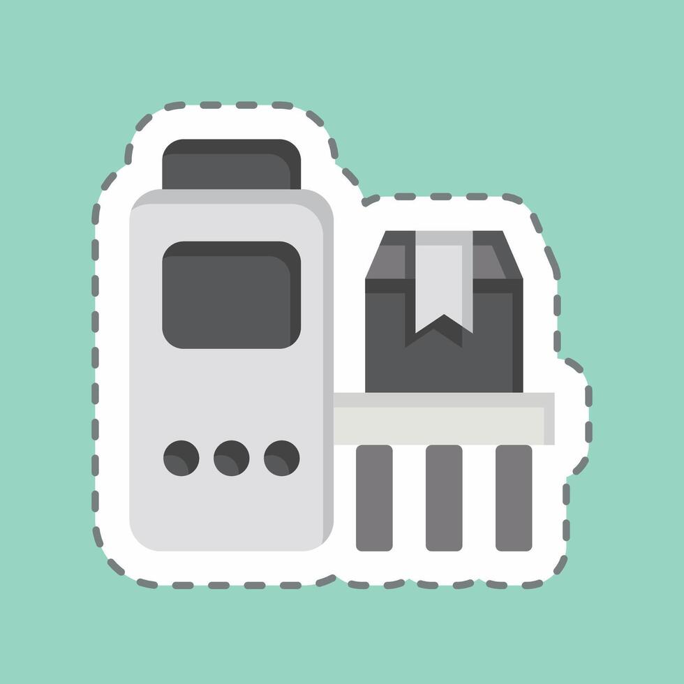 Sticker line cut Conveyor. related to Industry symbol. design editable vector