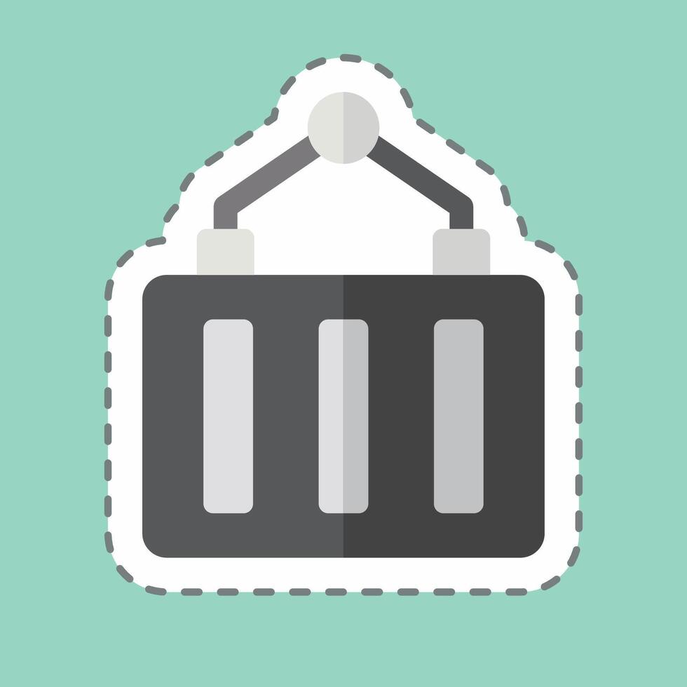 Sticker line cut Container. related to Industry symbol. design editable vector