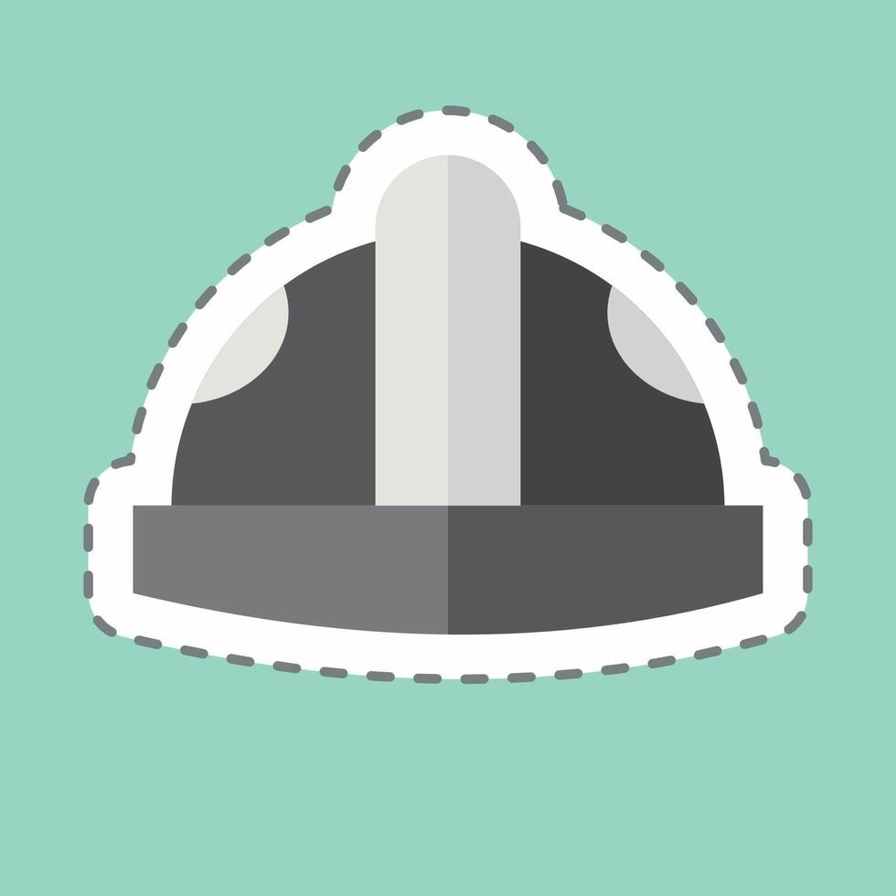 Sticker line cut Helmat. related to Industry symbol. design editable vector