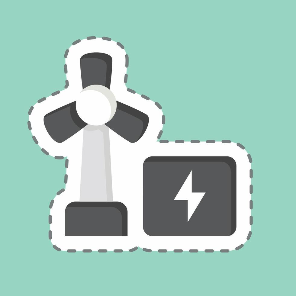 Sticker line cut Renewable Energy. related to Industry symbol. design editable vector