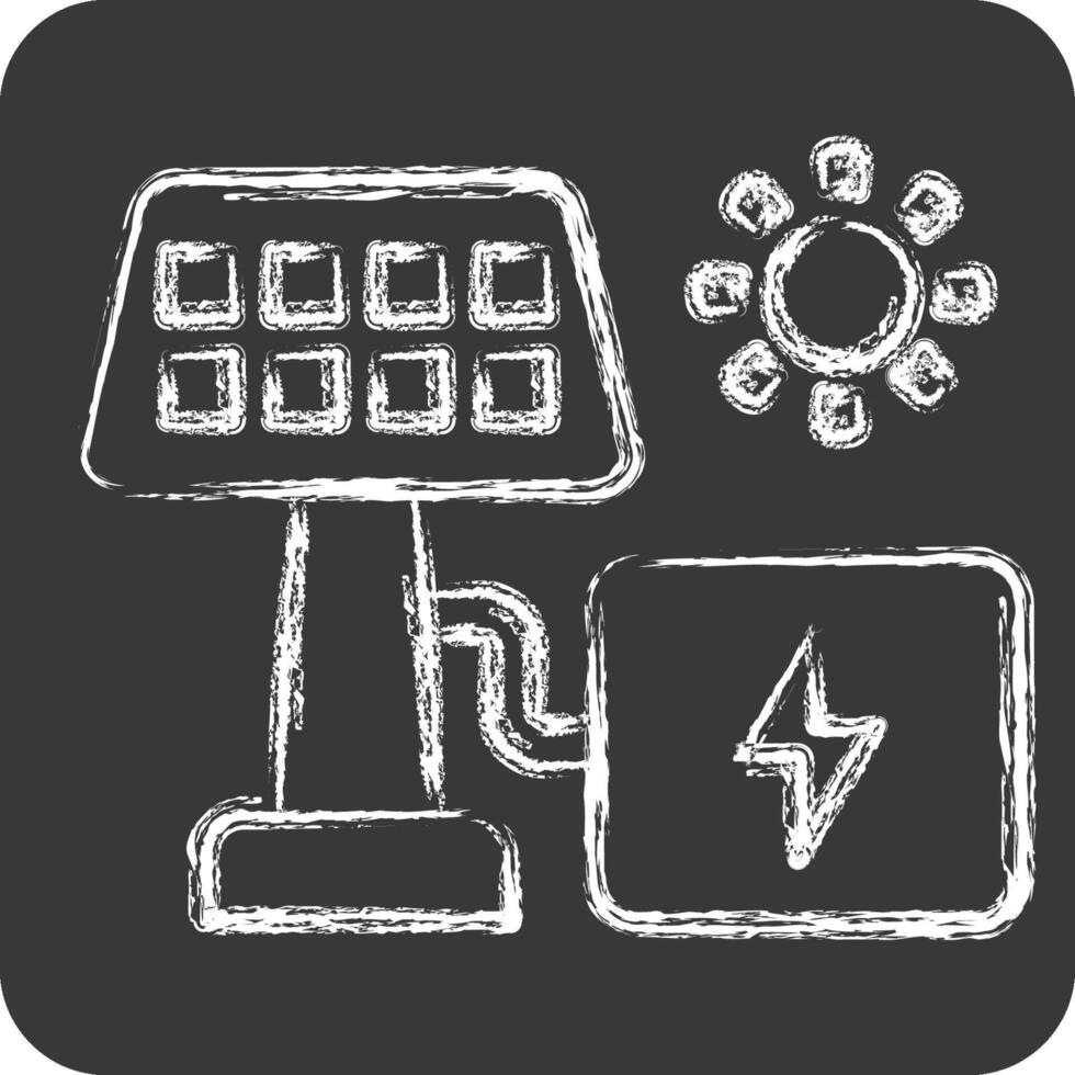Icon Solar Energy. related to Industry symbol. chalk Style. design editable vector