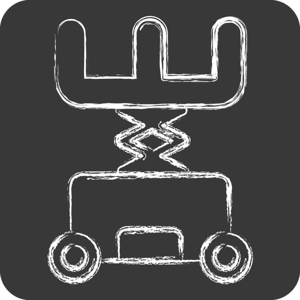 Icon Scissor Lift. related to Industry symbol. chalk Style. design editable vector