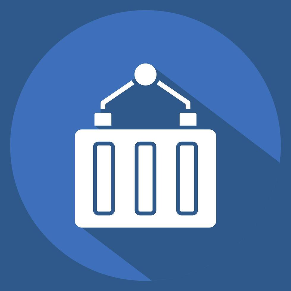 Icon Container. related to Industry symbol. long shadow style. design editable vector