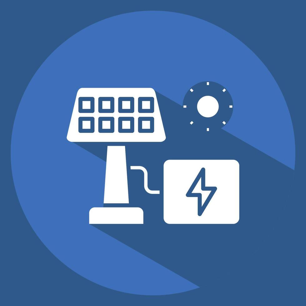 Icon Solar Energy. related to Industry symbol. long shadow style. design editable vector