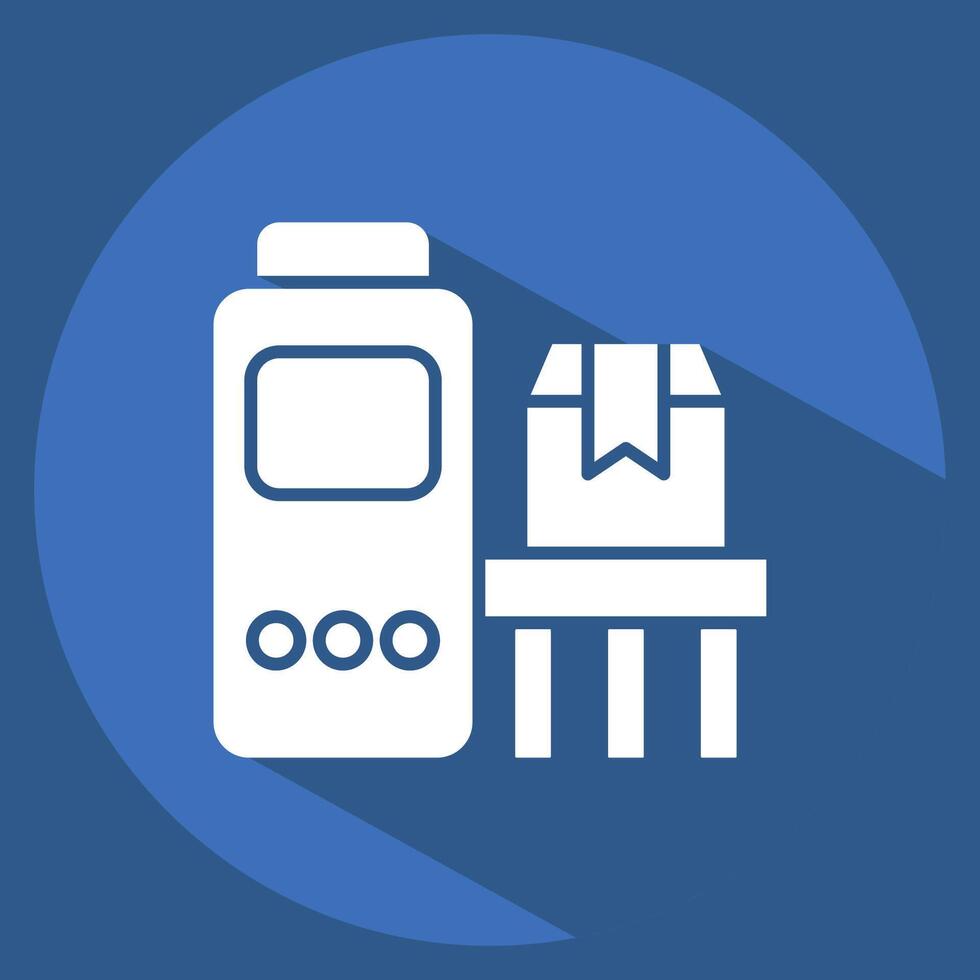 Icon Conveyor. related to Industry symbol. long shadow style. design editable vector