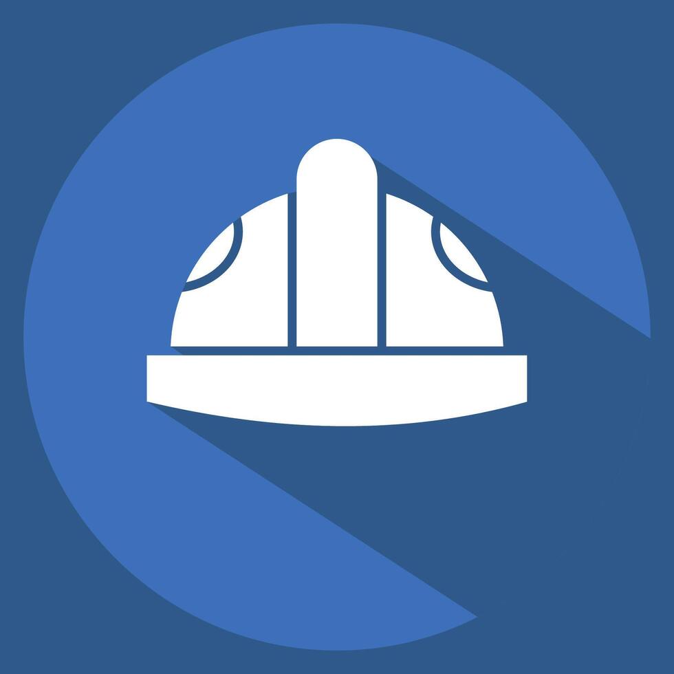 Icon Helmat. related to Industry symbol. long shadow style. design editable vector