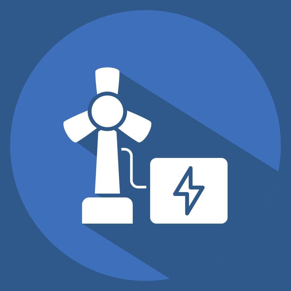 Icon Renewable Energy. related to Industry symbol. long shadow style. design editable vector