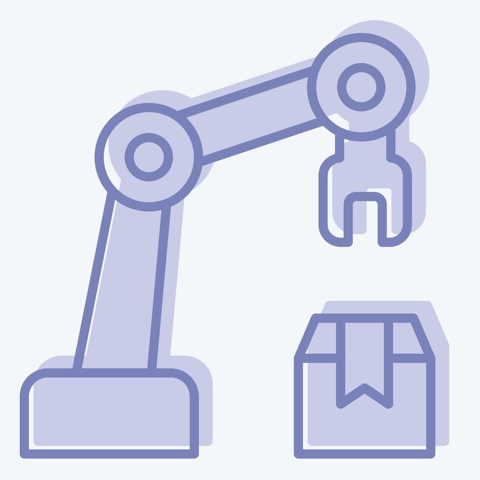 Icon Arm Robot. related to Industry symbol. two tone style. design editable vector