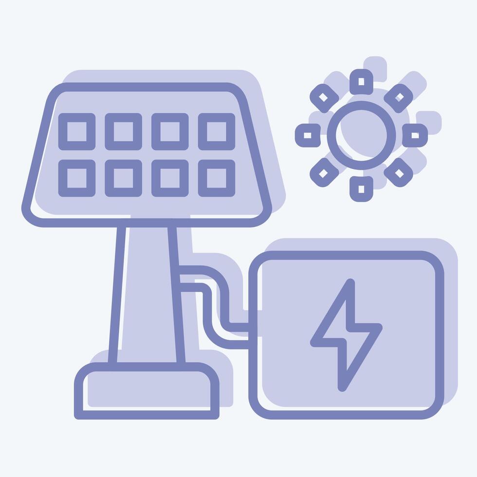 Icon Solar Energy. related to Industry symbol. two tone style. design editable vector