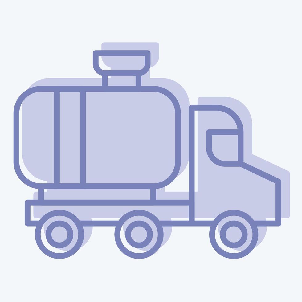 Icon Gas Truck. related to Industry symbol. two tone style. design editable vector