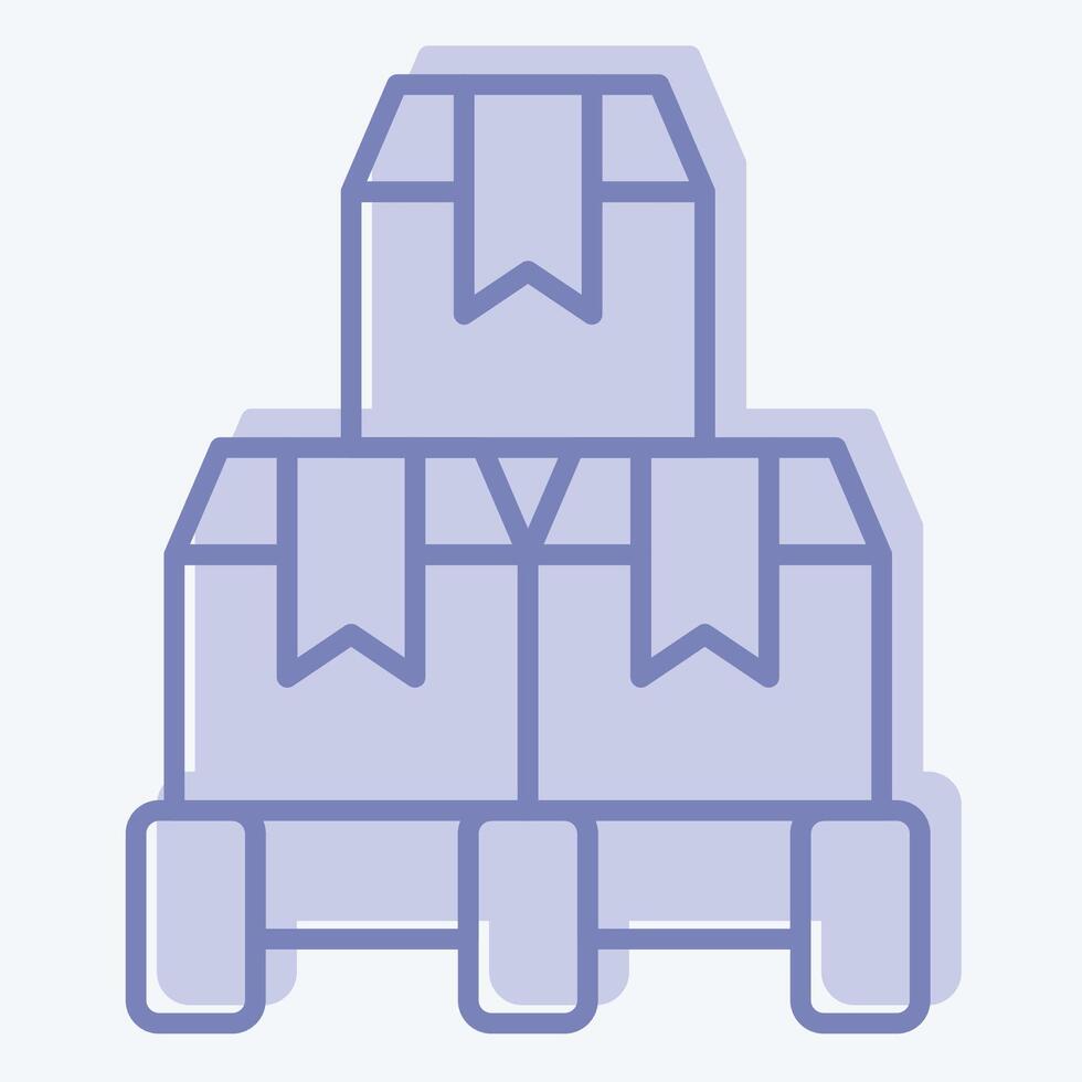 Icon Pallet Box. related to Industry symbol. two tone style. design editable vector