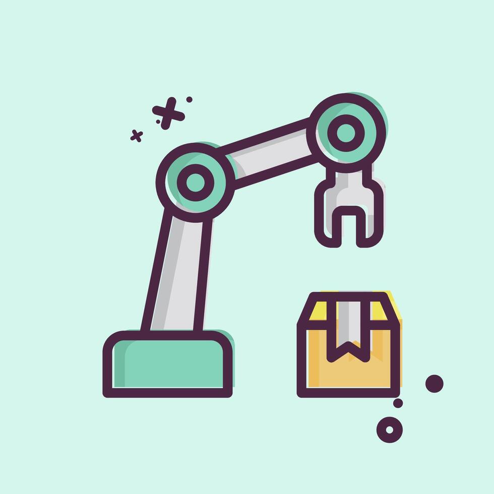 Icon Arm Robot. related to Industry symbol. MBE style. design editable vector