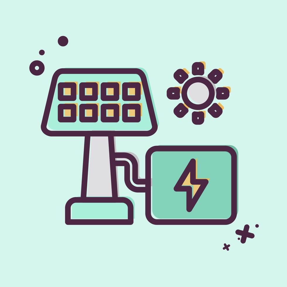 Icon Solar Energy. related to Industry symbol. MBE style. design editable vector