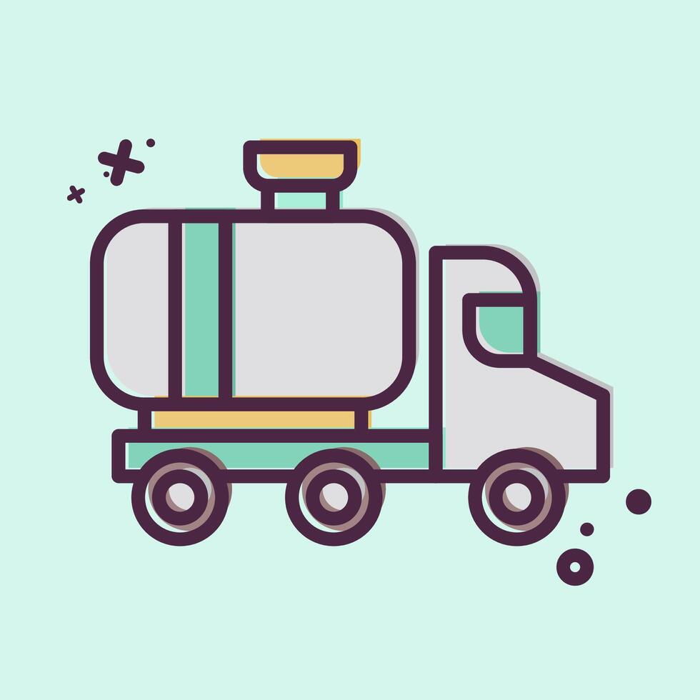Icon Gas Truck. related to Industry symbol. MBE style. design editable vector