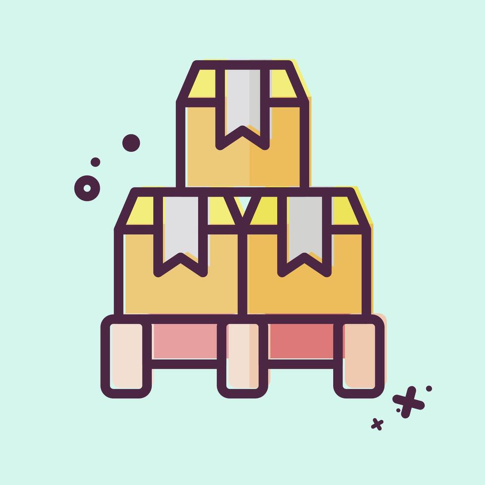 Icon Pallet Box. related to Industry symbol. MBE style. design editable vector