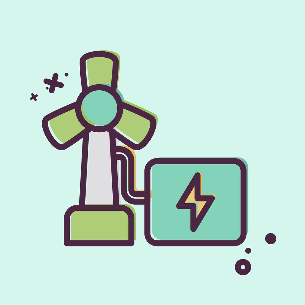 Icon Renewable Energy. related to Industry symbol. MBE style. design editable vector