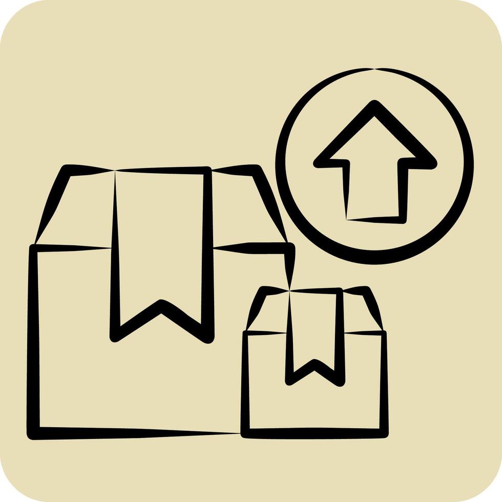 Icon Box. related to Industry symbol. hand drawn style. design editable vector