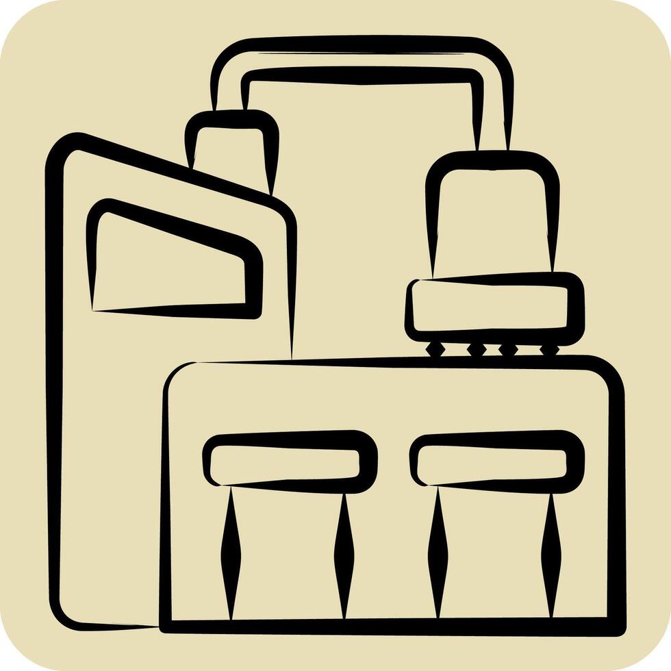 Icon Bussiness. related to Industry symbol. hand drawn style. design editable vector