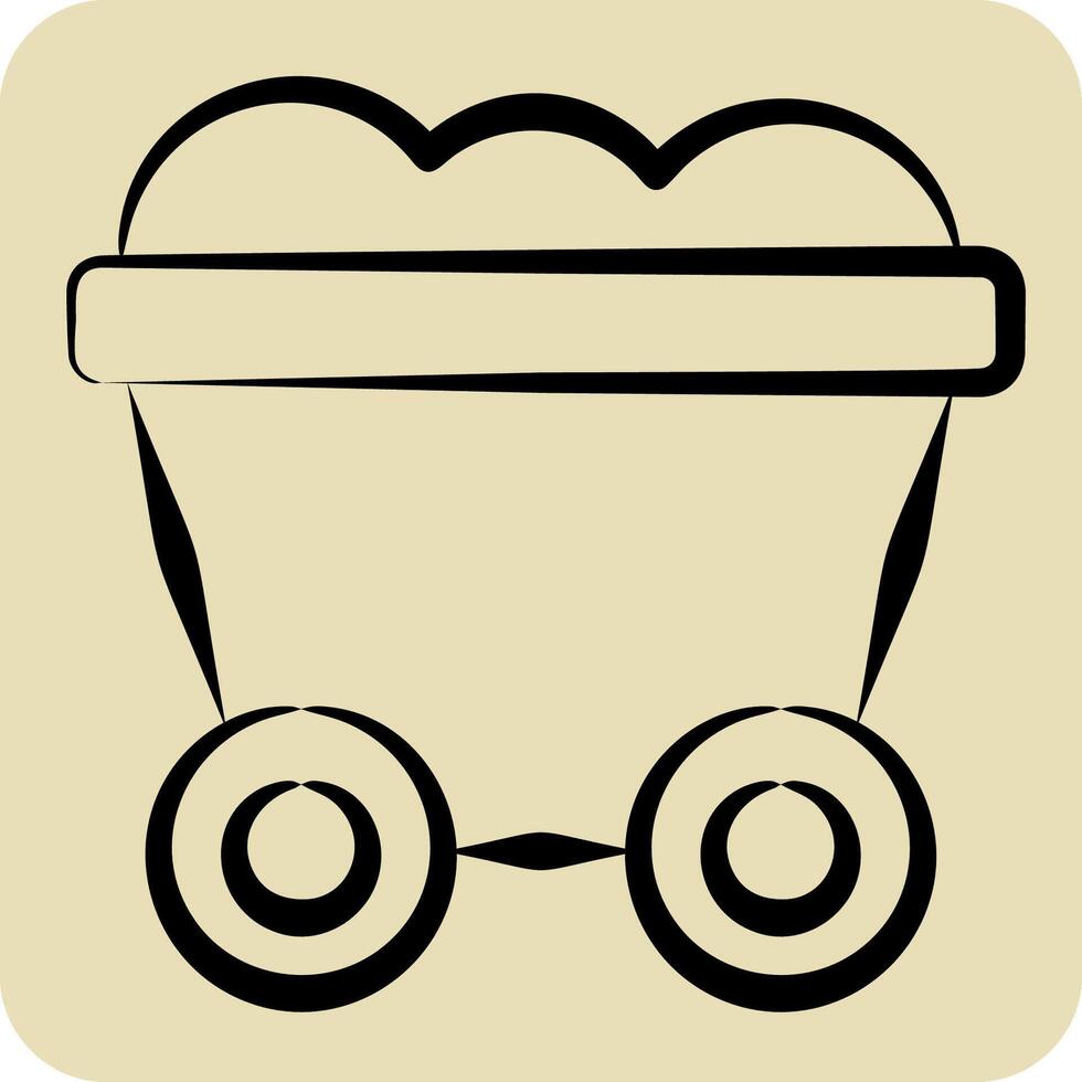 Icon Coal. related to Industry symbol. hand drawn style. design editable vector