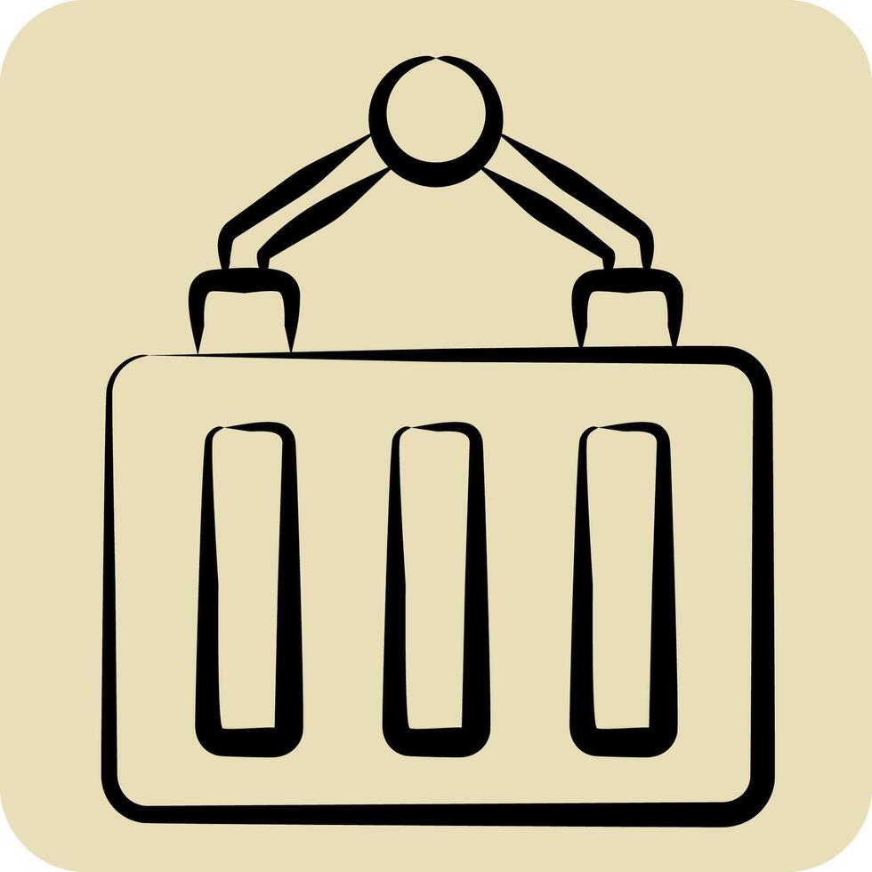 Icon Container. related to Industry symbol. hand drawn style. design editable vector