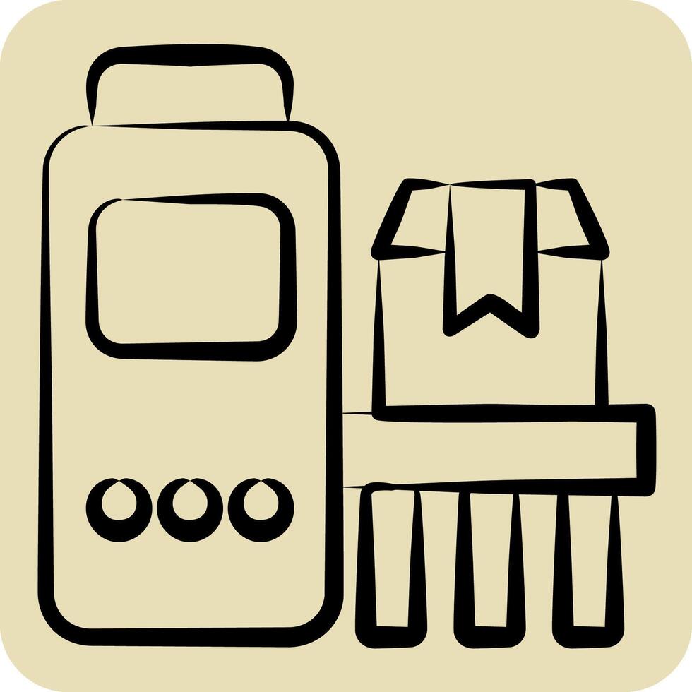 Icon Conveyor. related to Industry symbol. hand drawn style. design editable vector