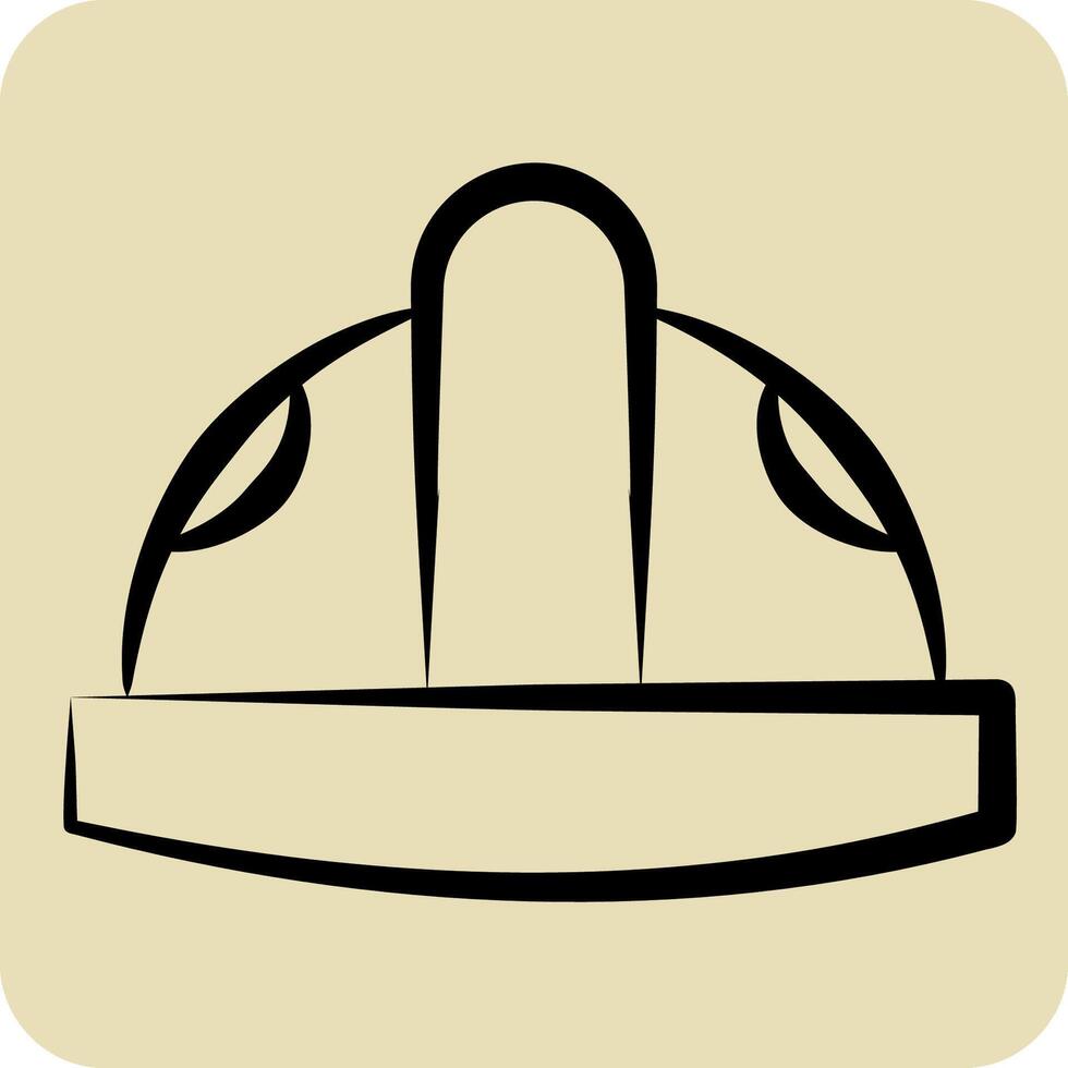 Icon Helmat. related to Industry symbol. hand drawn style. design editable vector