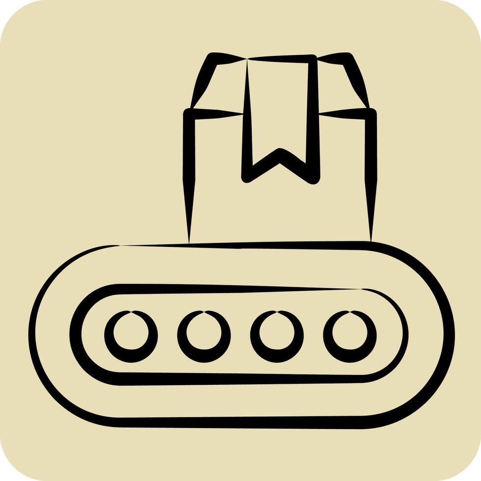 Icon Industrial Robot. related to Industry symbol. hand drawn style. design editable vector