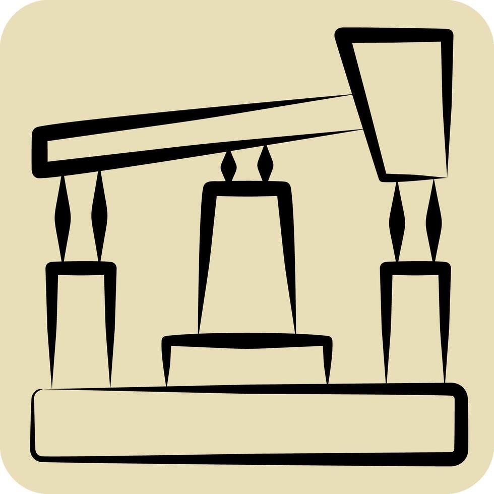 Icon Oil Pump. related to Industry symbol. hand drawn style. design editable vector