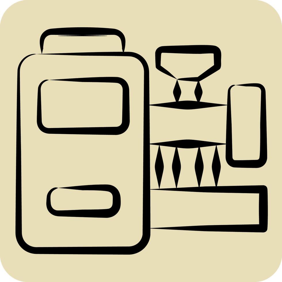 Icon Production Machine. related to Industry symbol. hand drawn style. design editable vector