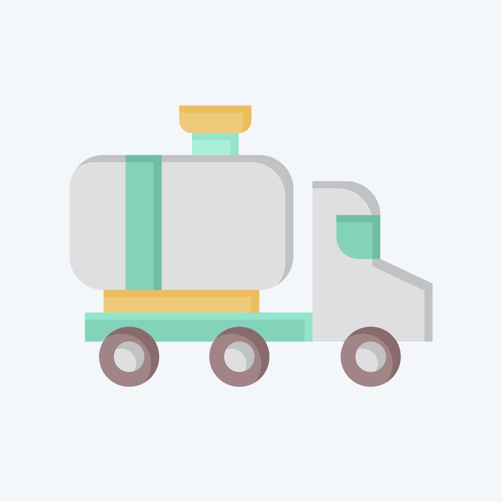 Icon Gas Truck. related to Industry symbol. flat style. design editable vector
