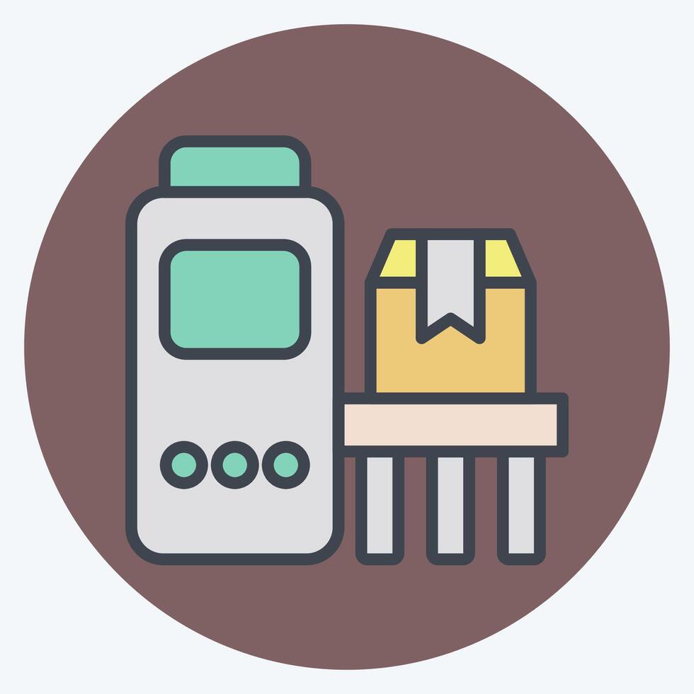 Icon Conveyor. related to Industry symbol. color mate style. design editable vector