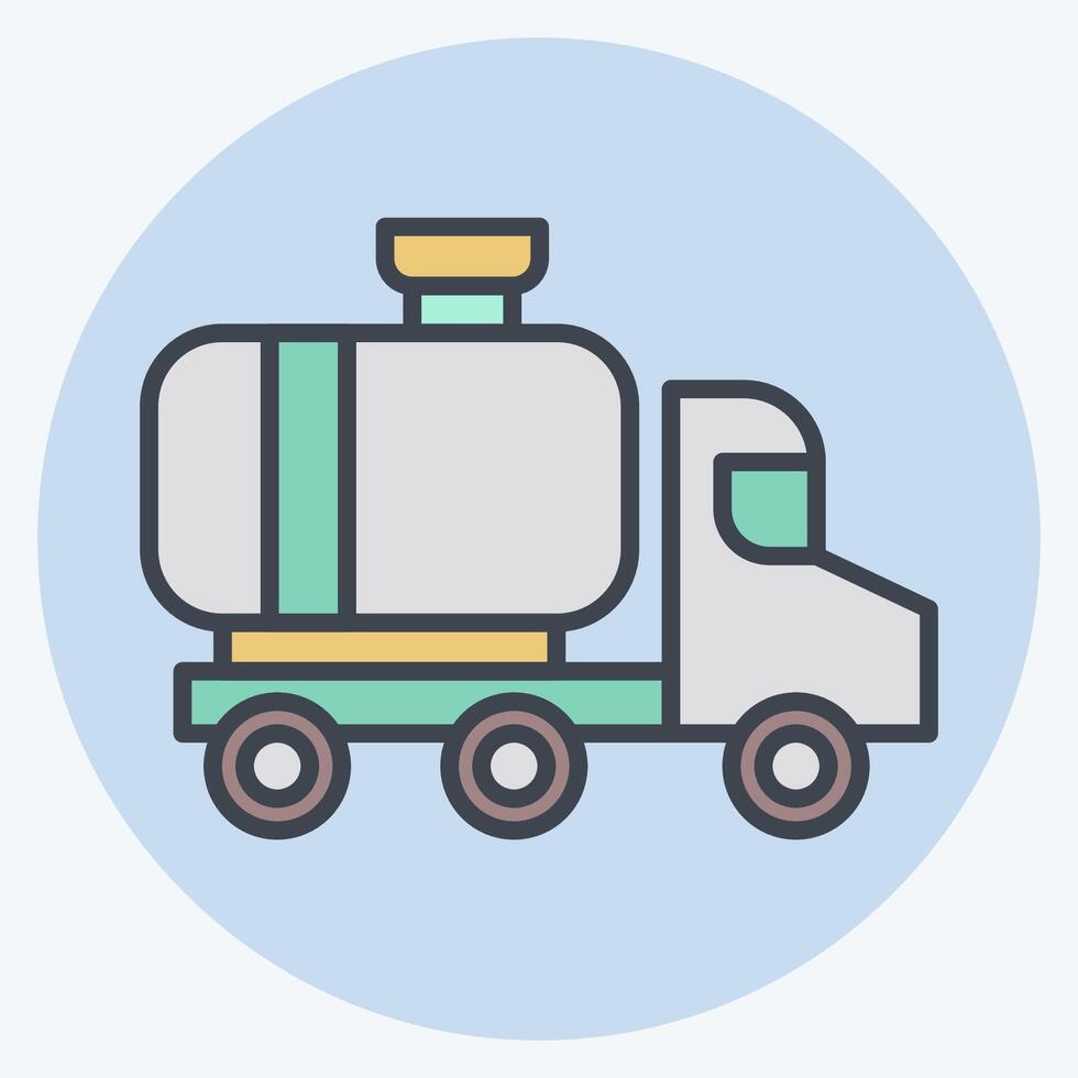 Icon Gas Truck. related to Industry symbol. color mate style. design editable vector