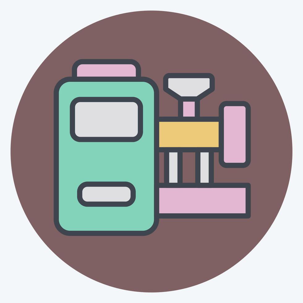 Icon Production Machine. related to Industry symbol. color mate style. design editable vector