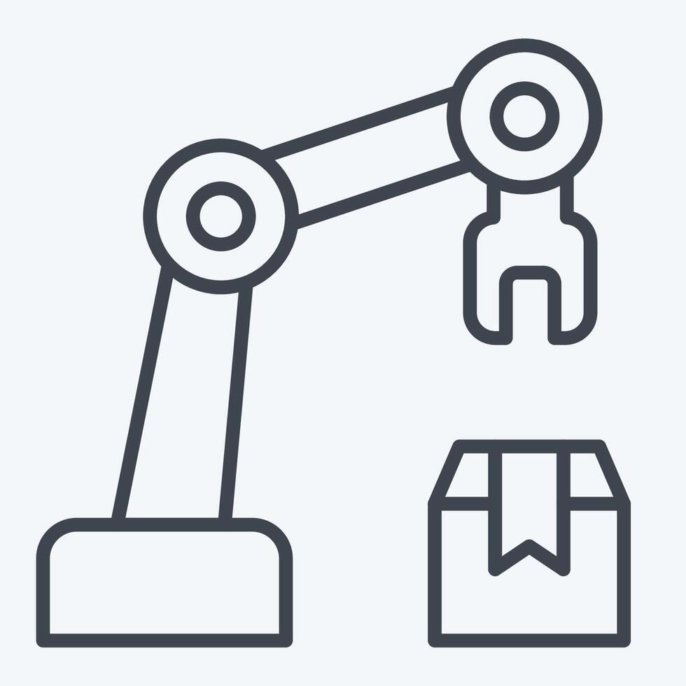 Icon Arm Robot. related to Industry symbol. line style. design editable vector