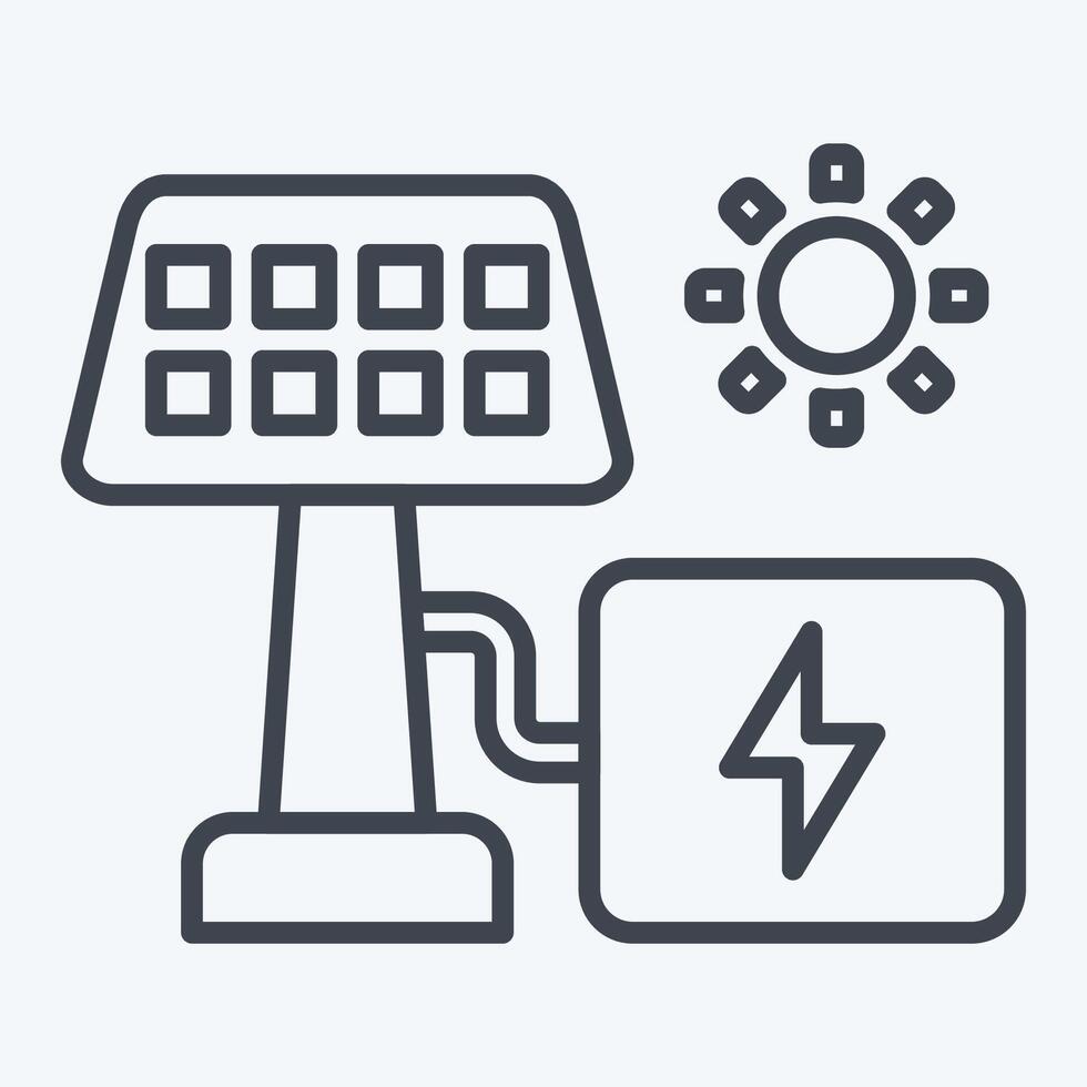 Icon Solar Energy. related to Industry symbol. line style. design editable vector