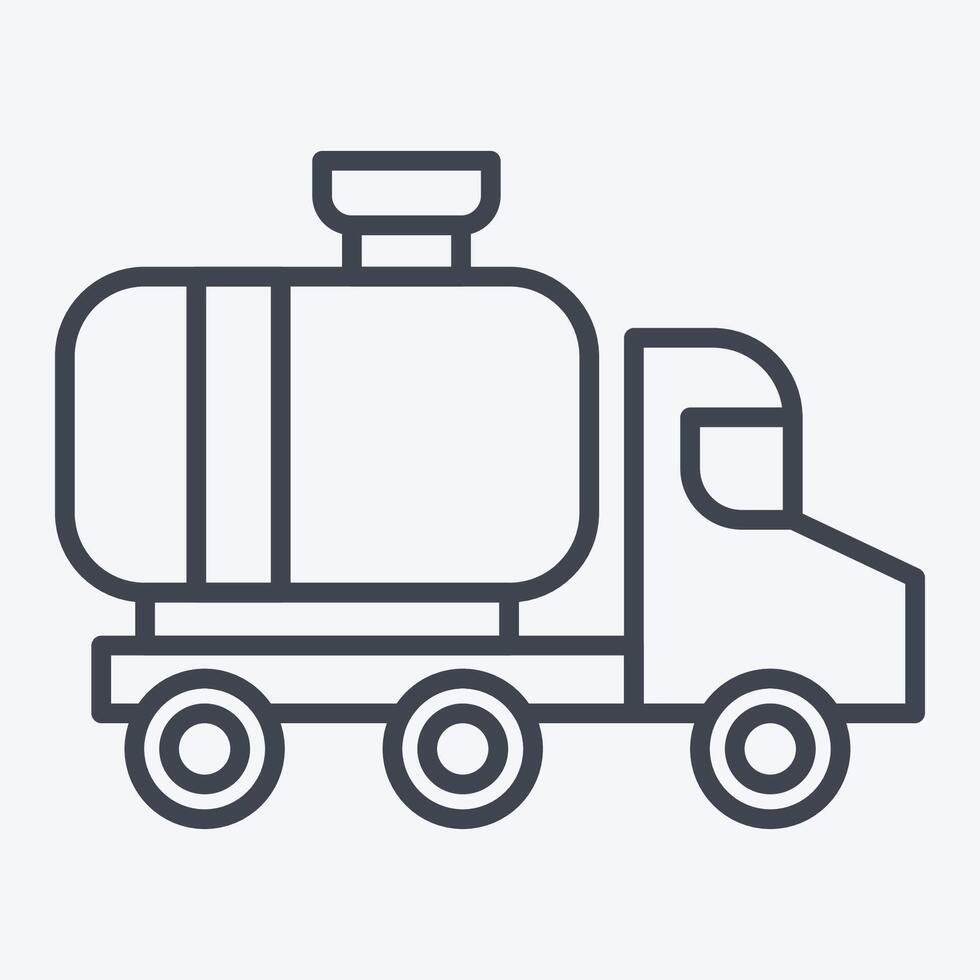 Icon Gas Truck. related to Industry symbol. line style. design editable vector