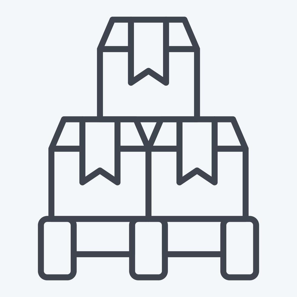 Icon Pallet Box. related to Industry symbol. line style. design editable vector