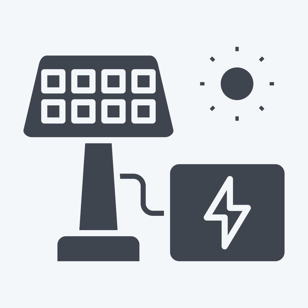 Icon Solar Energy. related to Industry symbol. glyph style. design editable vector