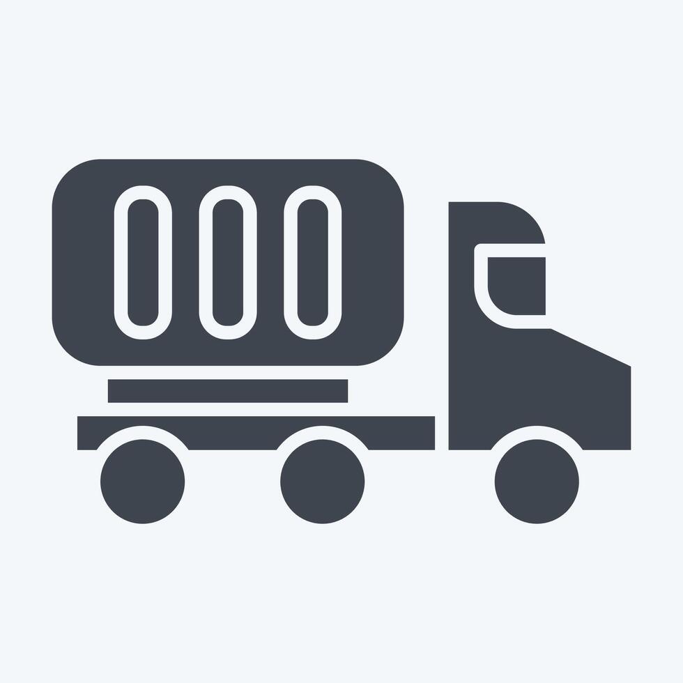 Icon Container Truck. related to Industry symbol. glyph style. design editable vector